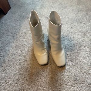 White heeled Ankle Boots